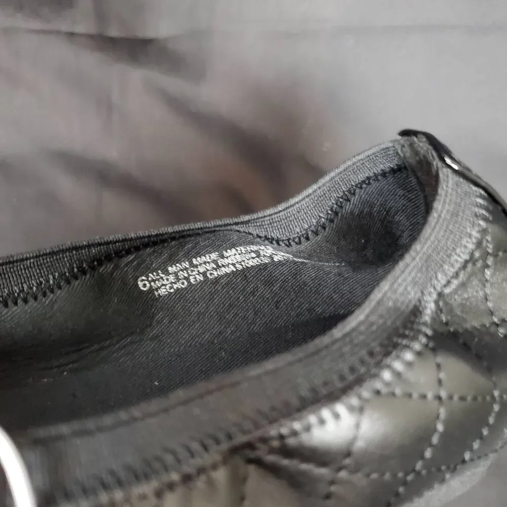 The Children's Place Black Quilted Patent Cap-Toe Ballet Flats - Girls